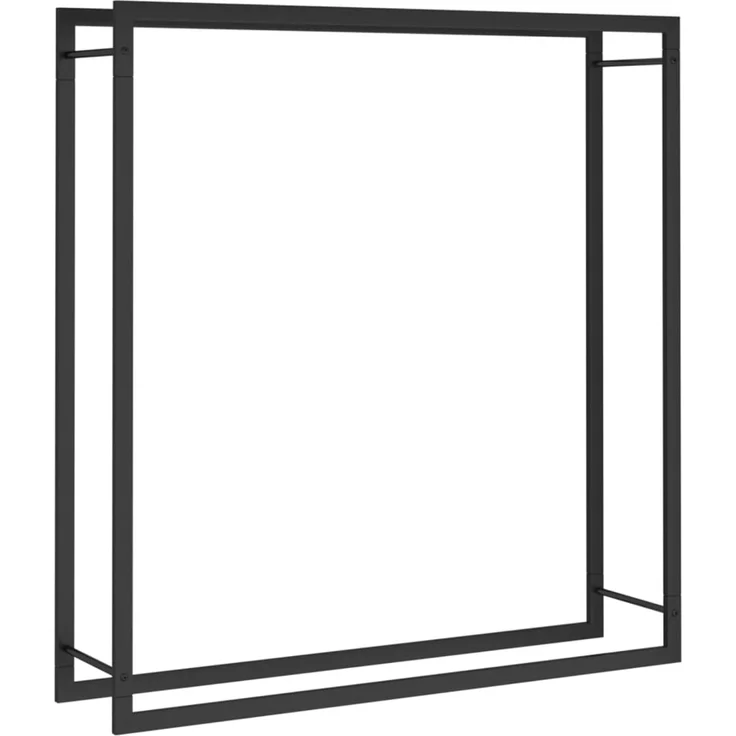 vidaXL Brennholzregal Mattschwarz 110x28x116 cm Stahl 350310 – Bild 1