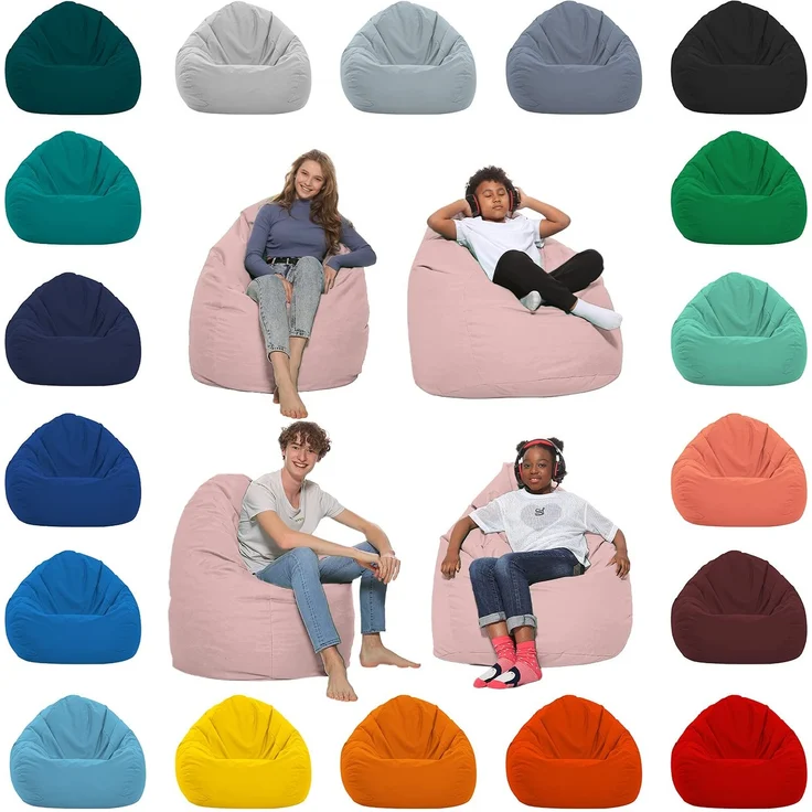 HomeIdeal - Sitzsack XXL Bodenkissen für Erwachsene & Kinder - Geeignet für Gaming oder Entspannen - Indoor wie Outdoor da er Wasserfest ist - mit EPS Perlen, Farbe:Puderrosa, Größe:XXL – Bild 1