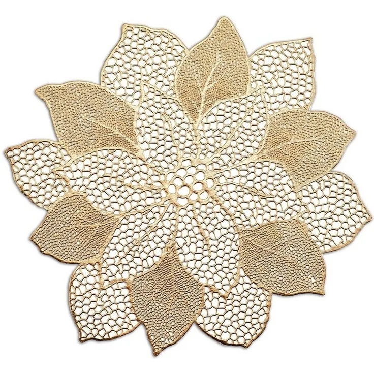 Zeller Present Platzset Flower, (1-St), Kunststoff, gold, 49 x 47 cm (1 Stück)