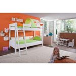 Relita Etagenbett STEFAN-13 Buche massiv weiß lackiert mit Tunnel Indianer