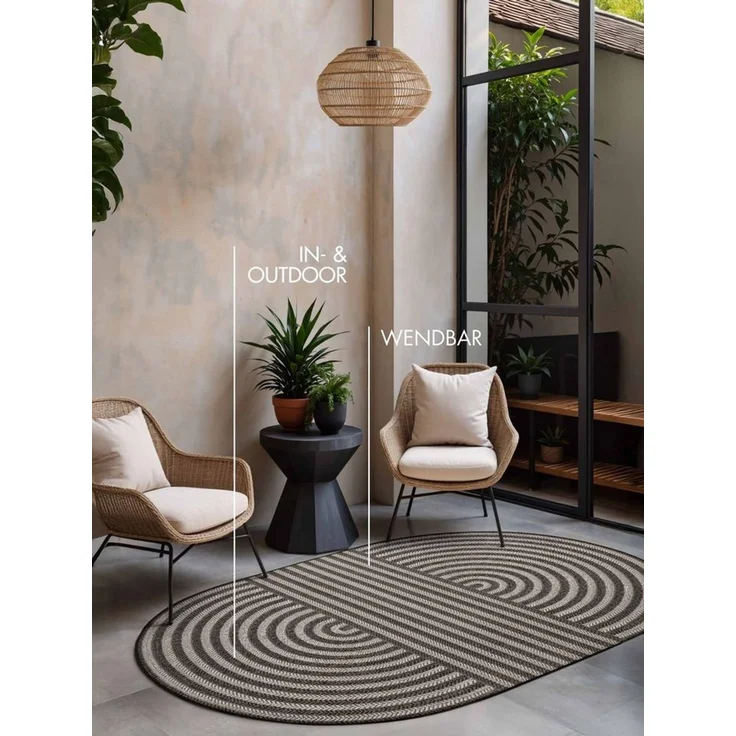 Ted Baker Teppich Woodfield, Wendeteppich, oval, Höhe: 8 mm, Designteppich, Wetterfest, Pflegeleicht, Modern, Wohnzimmer, Terrasse – Bild 3