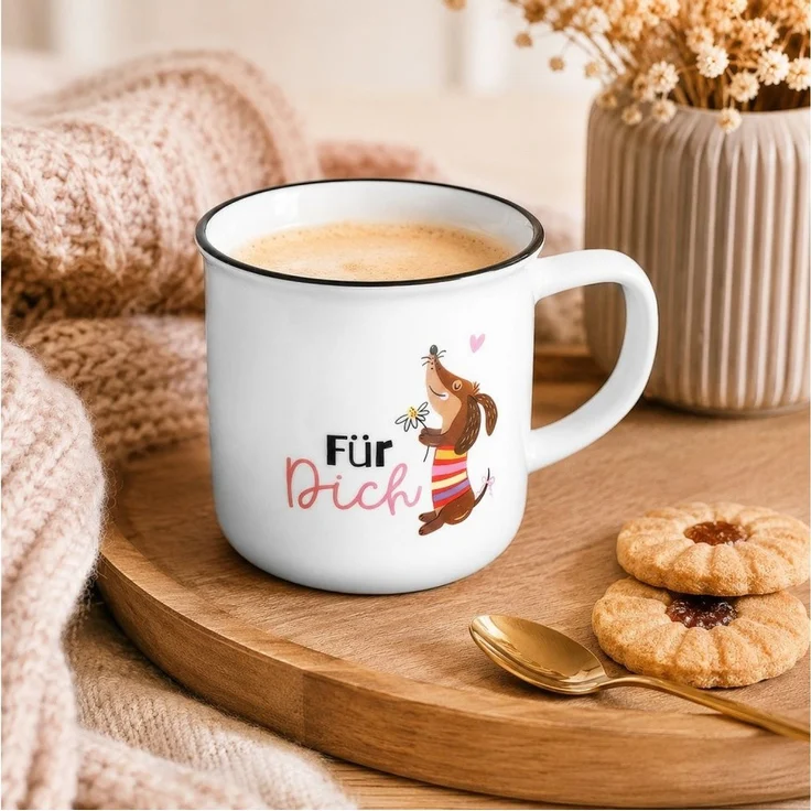 Tasse Lieblings-Becher Kaffeetasse 35cl Geschenk Sheepworld Dackel DICH 75465 – Bild 1