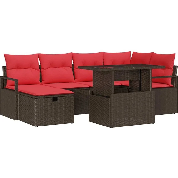 vidaXL Gartensofa-set 7 stk. Poly-Rattan 3359801 – Bild 2