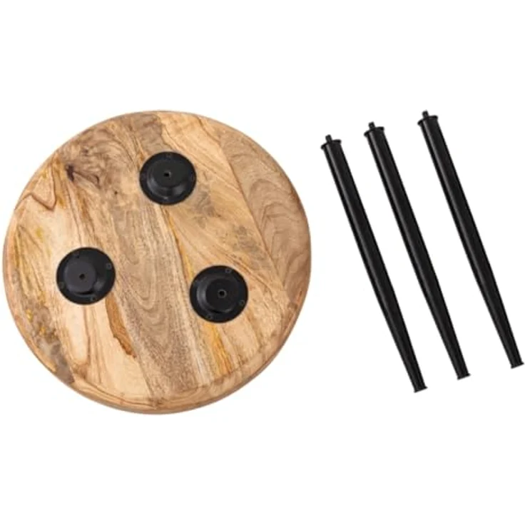 Amagohome Couchtisch Beistelltisch Holz rund Couchtisch Wohnzimmer Tisch Metalbeine Holzpla – Bild 10