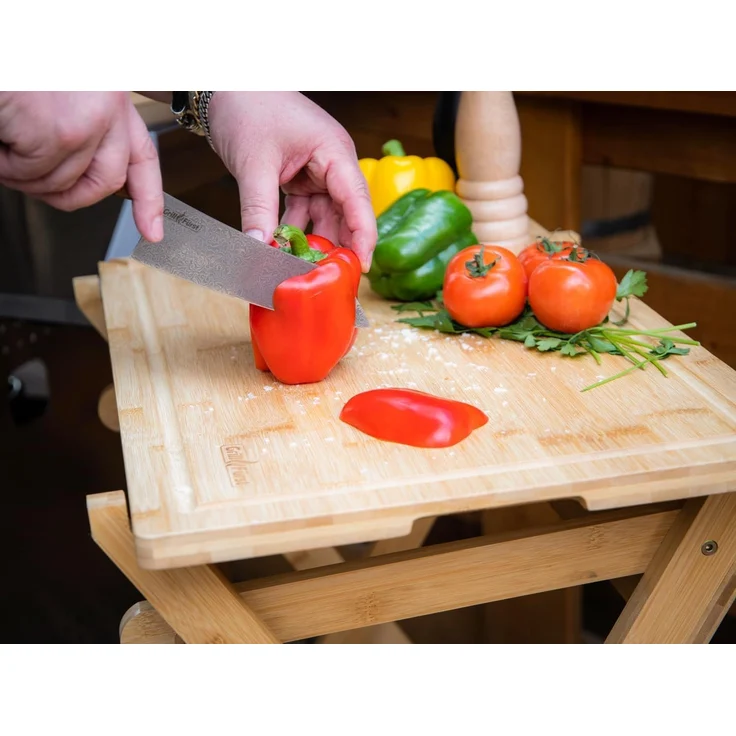 Grillfürst Bambus Schneidebrett extra groß 63 x 40 cm (kompatibel mit Grillfürst Beistelltisch) – Bild 5