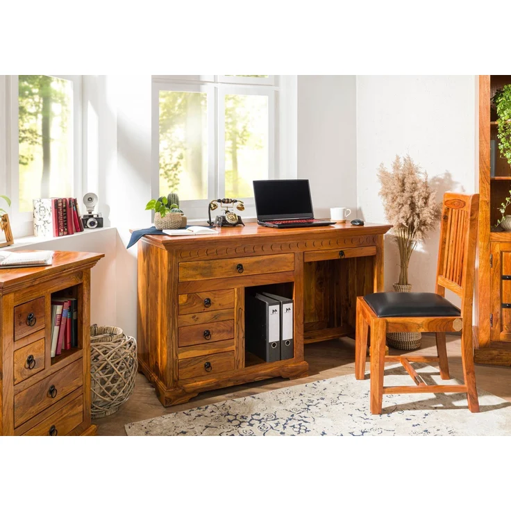 Schreibtisch Akazie 140x64x80 honig lackiert OXFORD #0511 – Bild 9