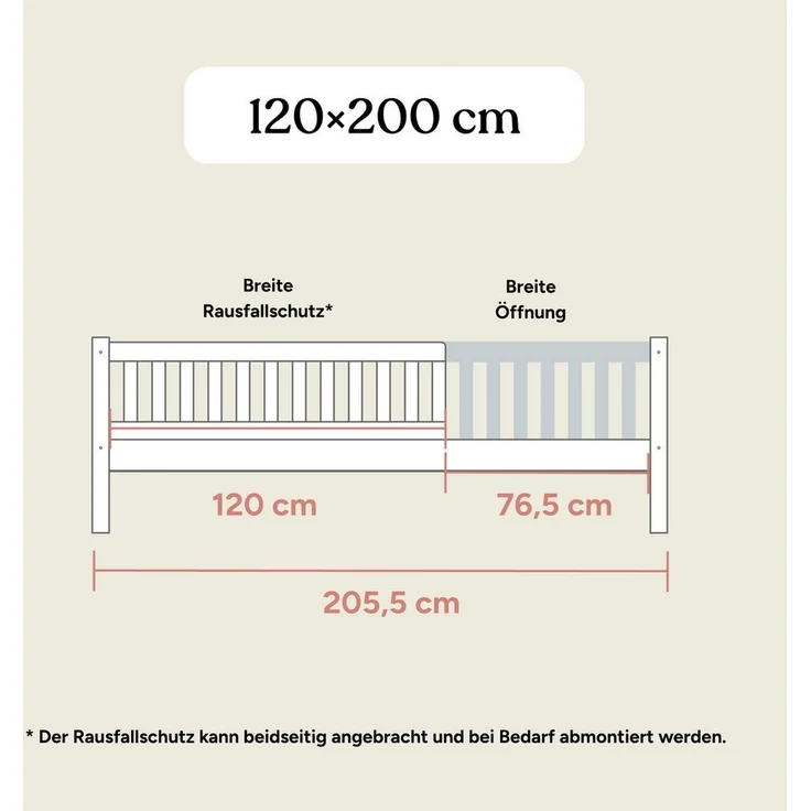 Ehrenkind Kinderbett Livo aus massivem Buchenholz, FSC® zertifiziert, inkl. Rausfallschutz (langlebig & flexibel, Kinder Bett in Buche, Kinderbetten) – Bild 3