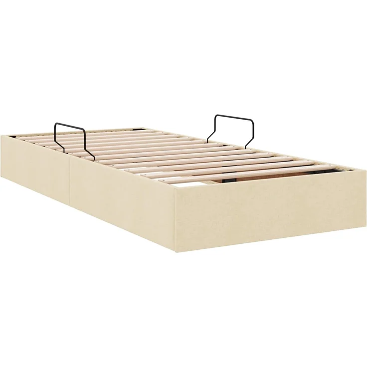 vidaXL Ottoman Bettgestell mit Speicher Creme 90 x 200 cm Stoff 3442800 – Bild 5
