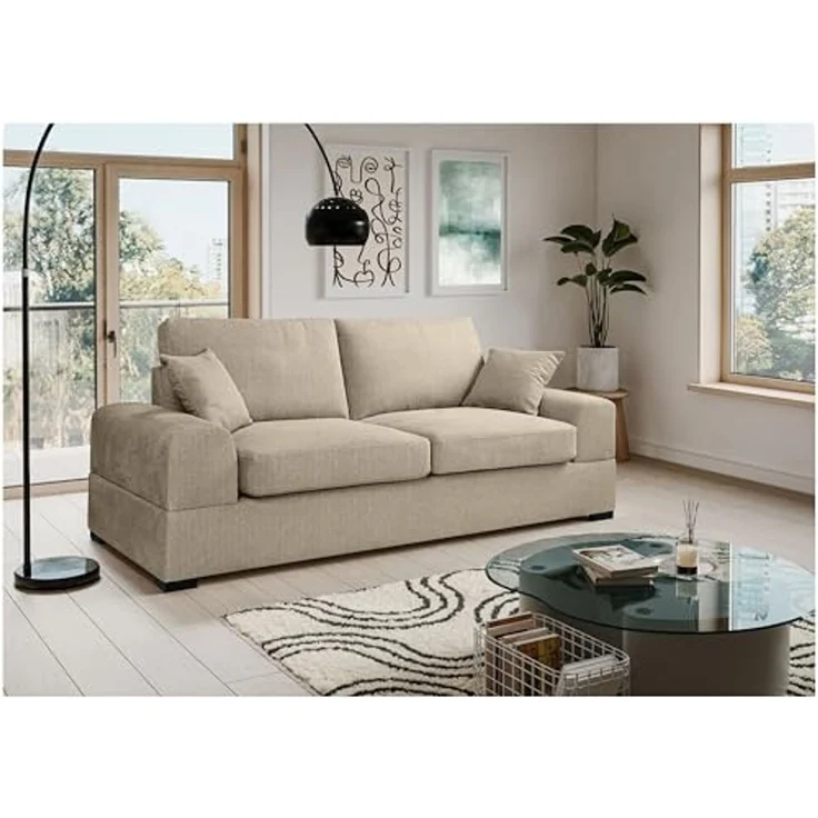 Ecksofa (B/H/T: 221x90x93 cm) in Beige – Bild 2