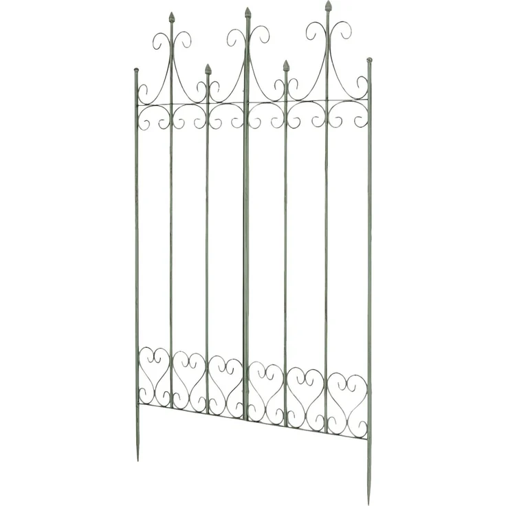Rankgitter KALLE - 100x2x150cm, Metall, Antik-Grün | Rankhilfe Kletterpflanzen Gartendekoration – Bild 1