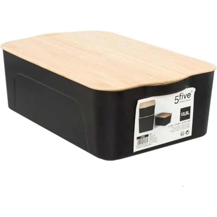 5five Kunststoffbox mit Bambusdeckel 13 5 L schwarz – Bild 2