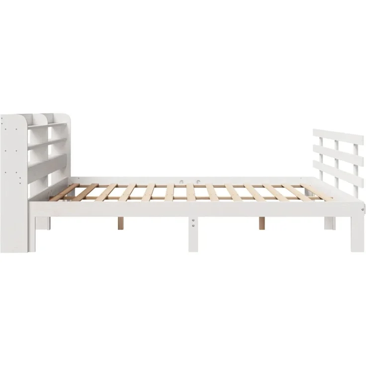 Doppelbett, Bettgestell Modernen mit Kopfteil ohne Matratze Weiß 180x200 cm d1038e – Bild 7