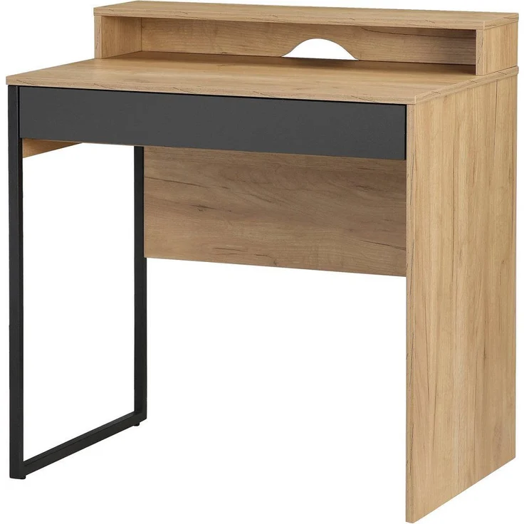 OTTO home Schreibtisch Moid, Computertisch in modernem Design, Breite 80 cm, mit Schublade, Kabeldurchlass & Metallkufe – Bild 5