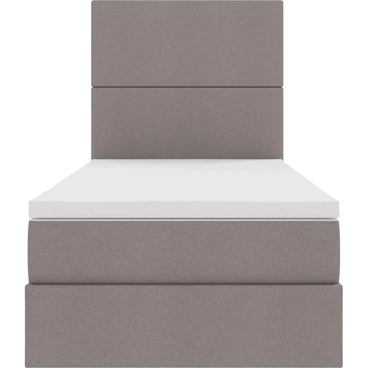 vidaXL LED-Speicherbett mit Matratze Taupe 100 x 200 cm Stoff 3372336 – Bild 8