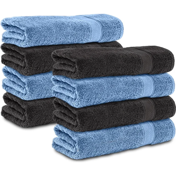 Komfortec Badetücher 100% Baumwolle, 470 g/m², Frottee (8-St), Handtücher 70x140 cm Set, Weich