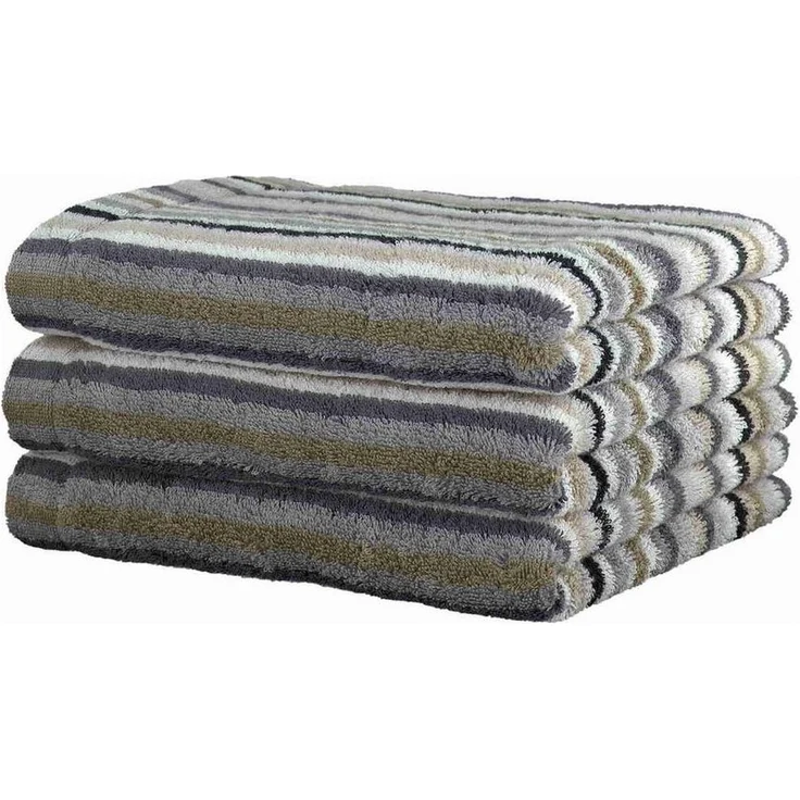 2 Stück Cawö Life Style Handtücher 7048-37 Streifen kiesel 50x100 – Bild 2