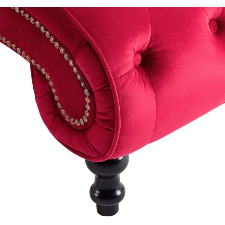 vidaXL Chaiselongue Rot Samt 248613 – Bild 6