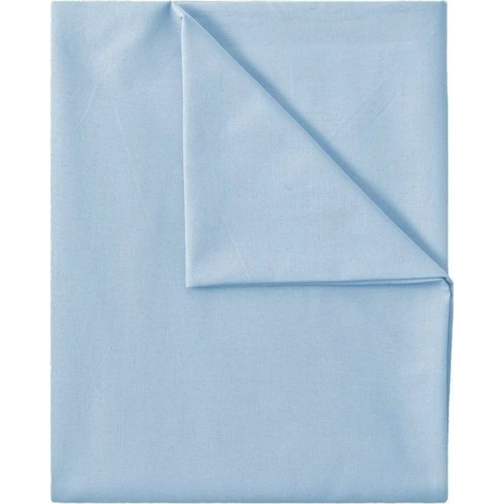 GREEN MARK Textilien Betttuch gewebtes Leintuch Betttuch, 100% Baumwolle, Gummizug: ohne, (1 Stück), weich und pflegeleicht, viele Variationen, 150x250 cm, Hell blau – Bild 3