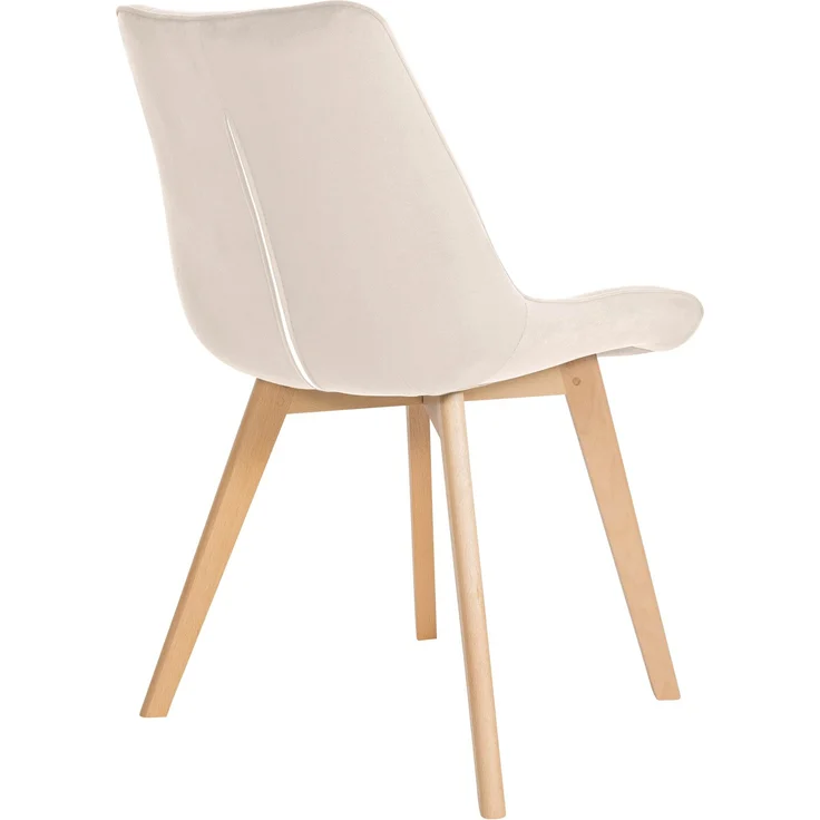 CLP 2er Set Esszimmerstühle Brook mit Samtbezug,creme – Bild 5