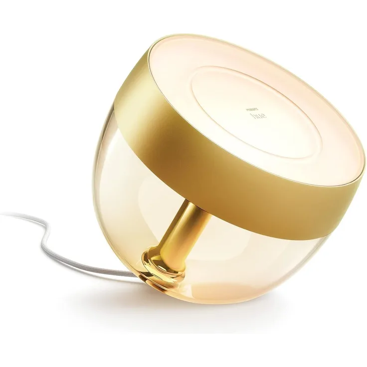 Philips Hue White and Color ambiance Iris Tischleuchte gold Special Edition Intelligente Tischleuchte Bluetooth/Zigbee Gold LED Nicht austauschbare(s) Leuchtmittel Weiß