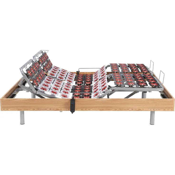 Relax-Bettgestell 2x65 Modulteller - 2 x 80 x 200 cm - Eichefarben - DREAMEA – Bild 7