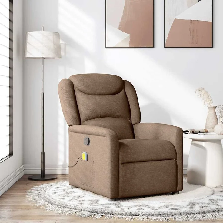 vidaXL Massagesessel Braun Stoff 4015610 – Bild 1