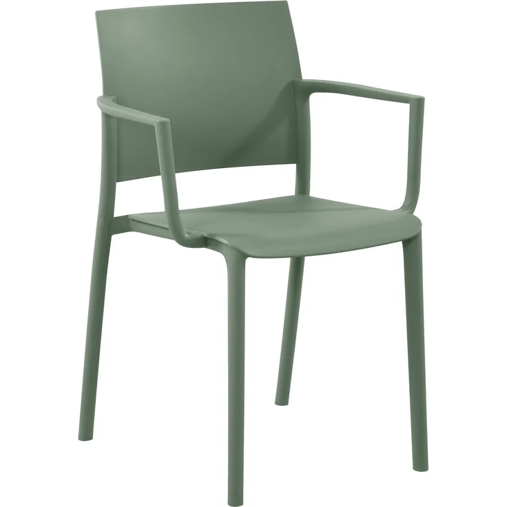 CLP Gartenstuhl wetterfest Valtor UV-beständig mit Armlehnen belastbar bis 150 kg,oliv – Bild 1