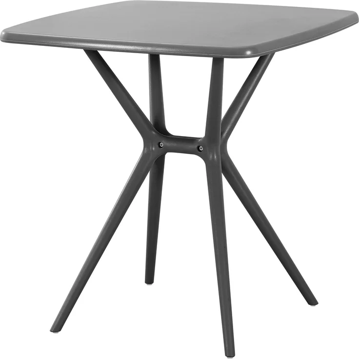 Gartenmöbel-Set KLARA mit 2 Stühlen - 190 x 72 x 82 cm, Kunststoff, Dunkelgrau | Balkonset Gartenset Tisch mit Stühlen Bistroset Outdoor – Bild 5
