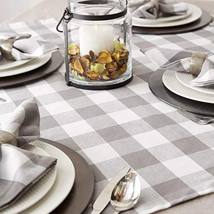 DII Buffalo Check Collection Classic Tischplatte, 40x40 cm, Grau & Weiß – Bild 5