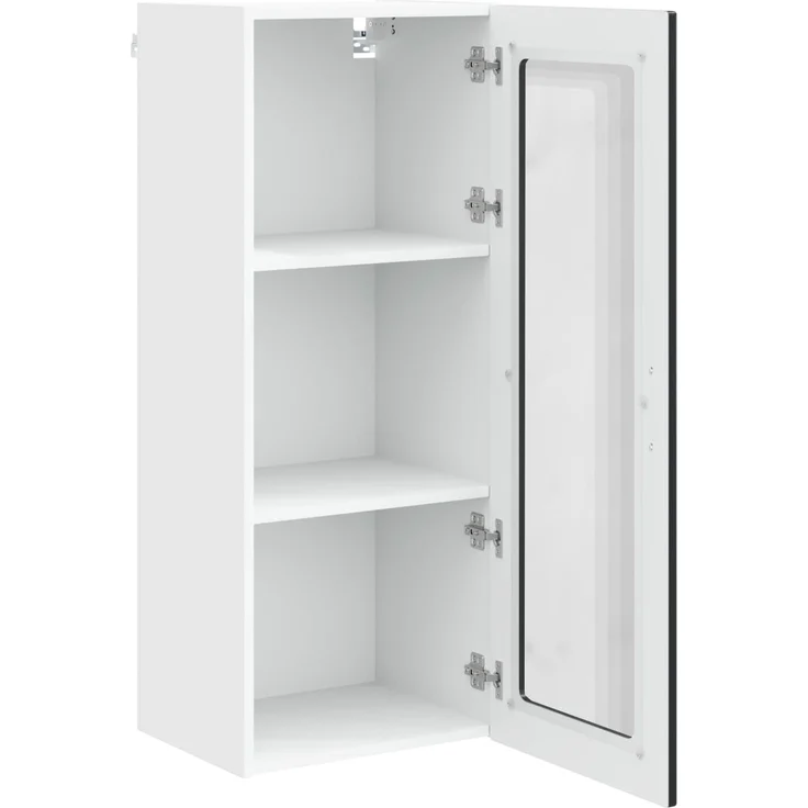 vidaXL Wandglas-Schrank PORTO Schwarz 40 x 31 x 100 cm Holzwerkstoff 885446 – Bild 5