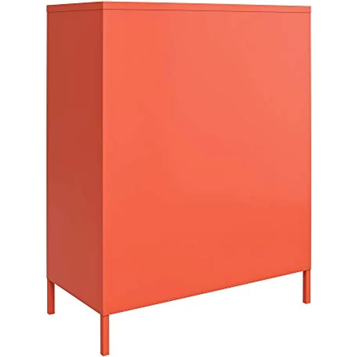 DHP Furniture Novogratz Dorel Home Cache Metall Schließfach Aufbewahrungsschrank mit 2 Türen Orange Einheitsgröße – Bild 5