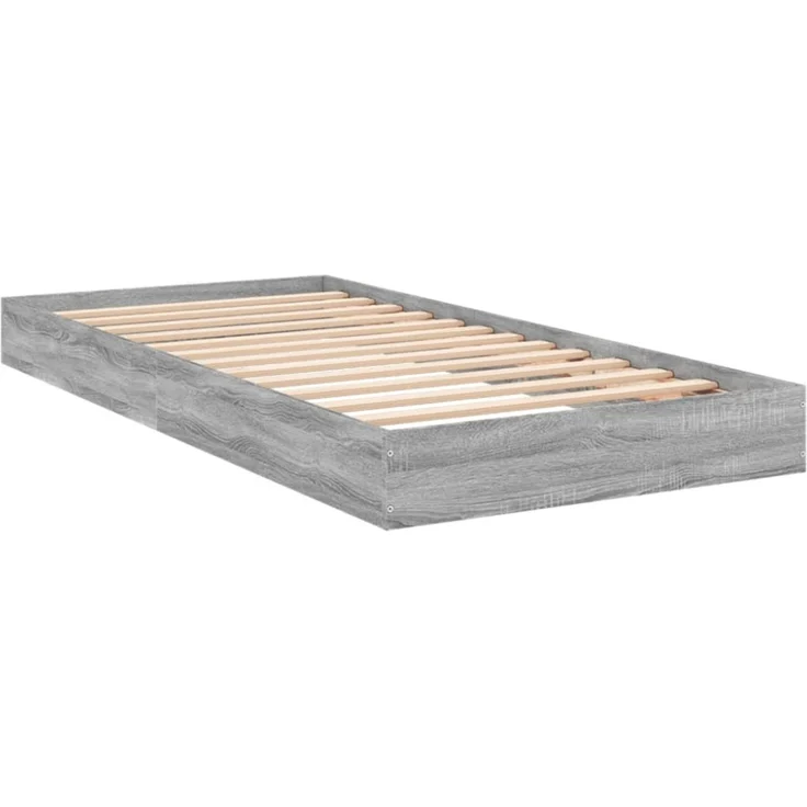vidaXL Bettgestell Grau Sonoma 90x200 cm Holzwerkstoff 842068 – Bild 5