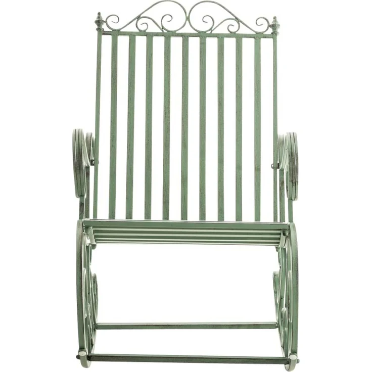 Schaukelstuhl ANNA 2er Set Antik Outdoor - 56x90x94cm, Metall, Antik-Grün | Gartenstuhl Liegestuhl Relaxstuhl Garten Terrasse – Bild 3