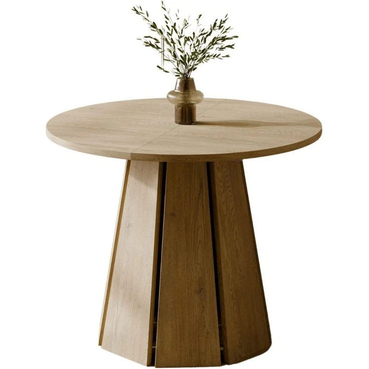 Compleo Esstisch ausziehbar 100-180, Japandi Design (Rund, Oval), Nussbaum, Eiche cremona oder Kaschmir MORI – Bild 1