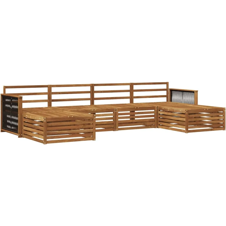 vidaXL Outdoor-Sofagarnitur 6 stk. 4-Sitzer Natur Massivholz Akazie 3383682 – Bild 2