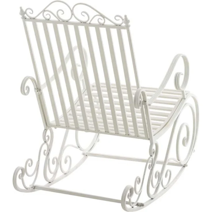 Schaukelstuhl ANNA 2er Set Antik Outdoor - 56x90x94cm, Metall, Weiß | Gartenstuhl Liegestuhl Relaxstuhl Garten Terrasse – Bild 5