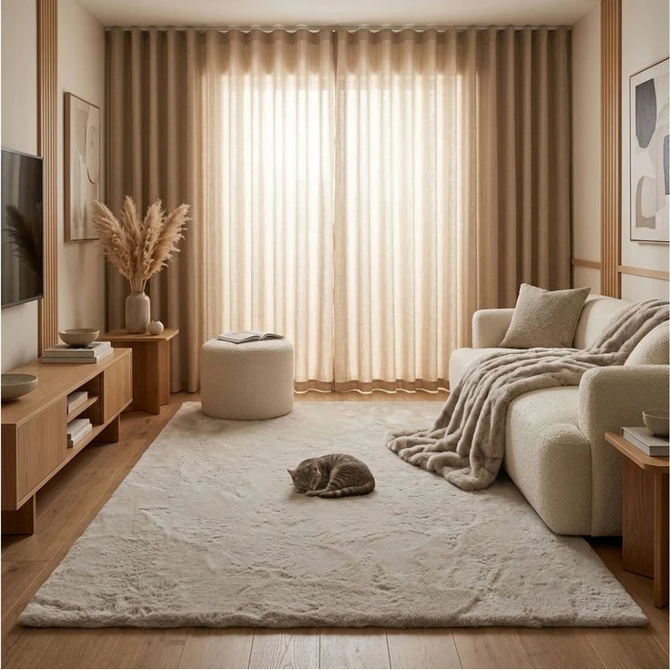 Consilio Concept Fellteppich Teppich Hasenfell Imitat COZY Fell Hochflor rechteckig Höhe: 22 mm – Bild 2