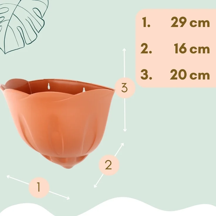 2er Set Blumentopf Wand Blumentopf Wandmontage Wandblumentopf Wandvasen für Pflanzen Pflanzen Wandhalterung Wandtopf Außenbereich Terrakotta – Bild 2