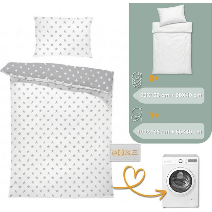 Totsy Baby Kinderbettwäsche Baby Bettwäsche aus Baumwolle - Set von Duvet Cover und Kissenbezug – Bild 2