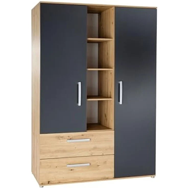 arthur berndt Jugendzimmer-Set Alessio, (Set, 6-tlg, Kleiderschrank, Bett mit Schubkasten, Schreibtisch, Bücherregal etc), mit Melamin-Oberfläche – Bild 2