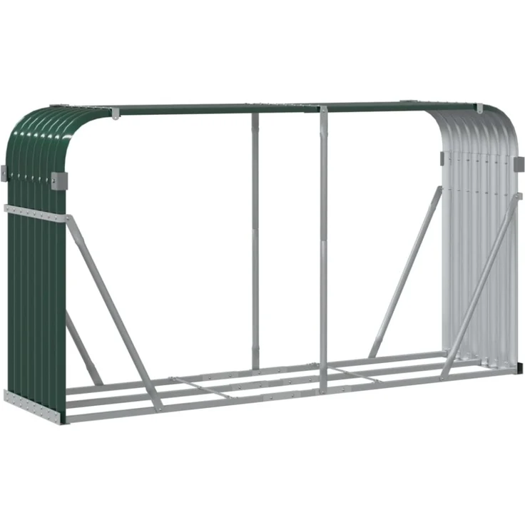 vidaXL Kaminholzunterstand Grün 180x45x100 cm Verzinkter Stahl 364544 – Bild 7