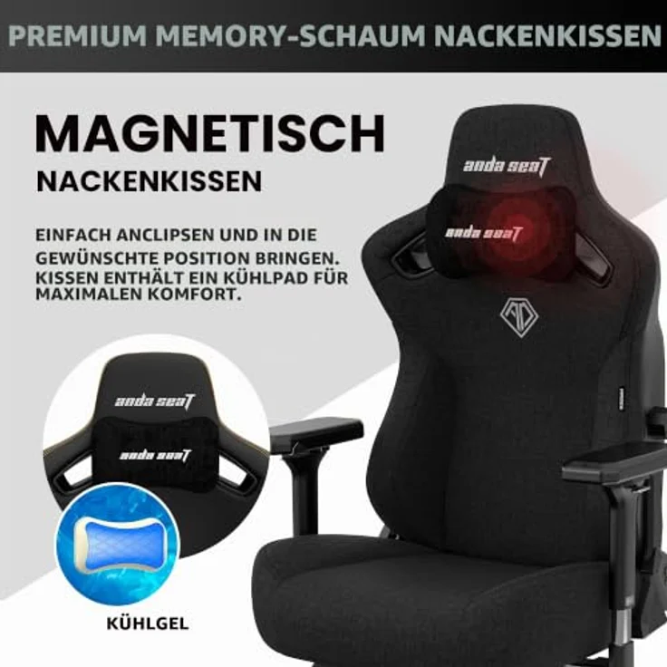 Anda Seat AD12YDC-XL-01-B-CF Gepolsterter Sitz Gepolsterte Rückenlehne Schwarz Schwarz Stoff Stoff – Bild 3