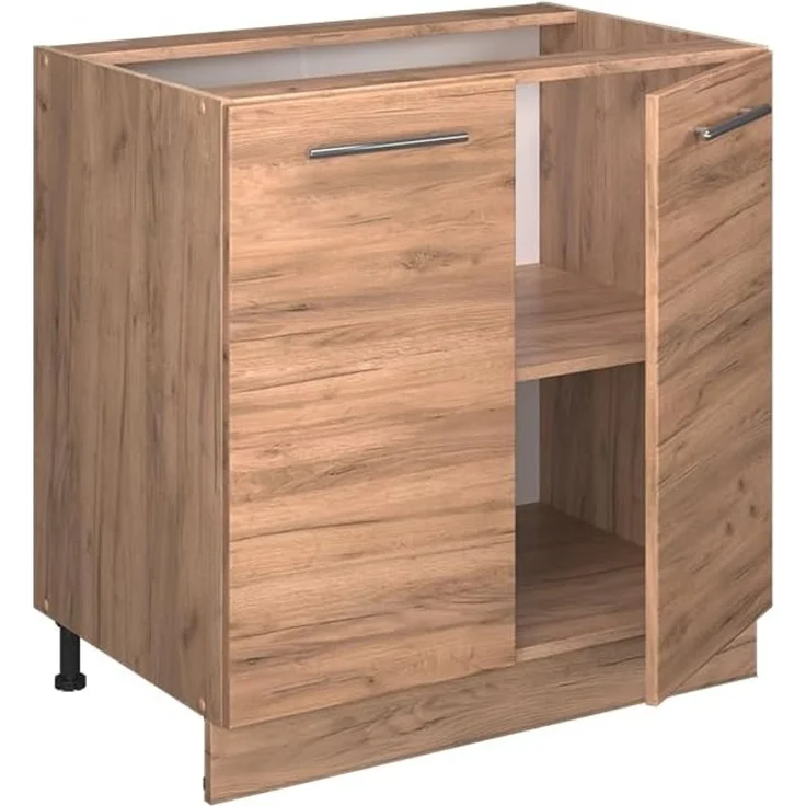 Küchenunterschrank Fame-Line Goldkraft Eiche 80 cm mit Regal, AP Eiche Vicco – Bild 5