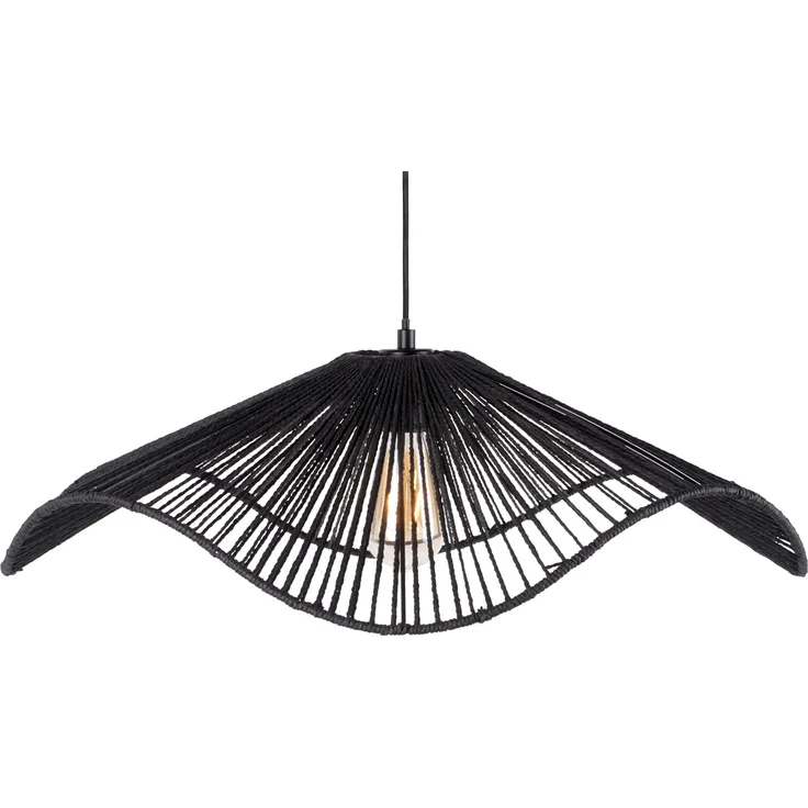 Leitmotiv Hängelampe Sombrera, Pendelleuchte mit wellenförmigem Design, Schwarz