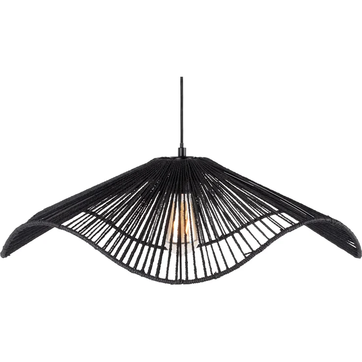 Leitmotiv Hängelampe Sombrera, Pendelleuchte mit wellenförmigem Design, Schwarz