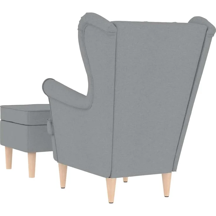vidaXL Sessel mit Fußhocker Hellgrau Stoff 3307989 – Bild 5