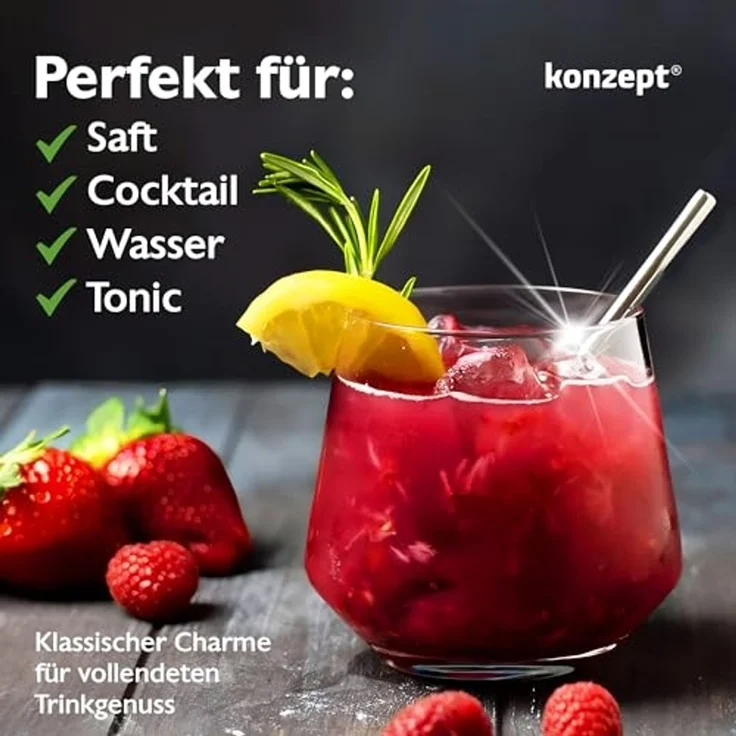 KONZEPT Gläser-Set Premium Gläser Set 12 Teilig, Wassergläser Spülmaschinenfes, 12-tlg, 6er Longdrinkgläser 480ml und 6 er Trinkgläser 310ml – Bild 4