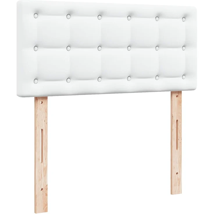 vidaXL Boxspringbett mit Matratze Weiß 90x200 cm Kunstleder 3288405 – Bild 7