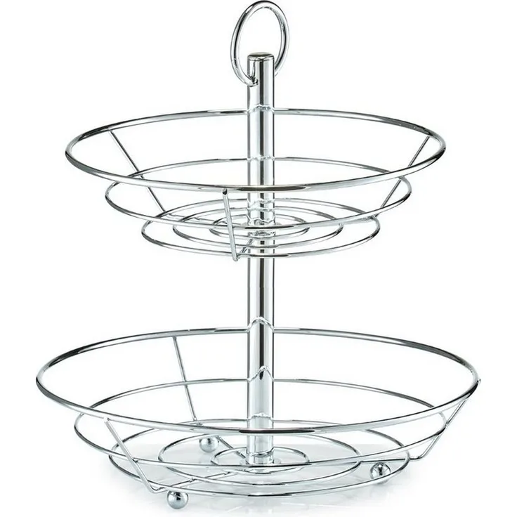 ZELLER Obst-Etagere 27302 Metall, verchromt, ca. Ø 26 x 29 cm
