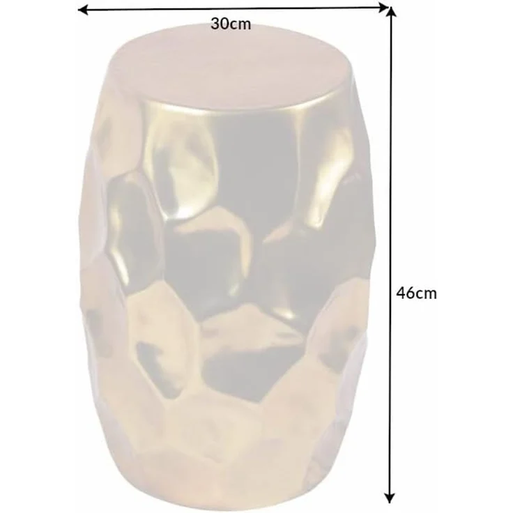 riess-ambiente Beistelltisch ORGANIC ORIENT Ø50cm gold (Einzelartikel, 1-St), Wohnzimmer · Metall · Hammerschlag Design · Handarbeit · rund · Waben – Bild 3